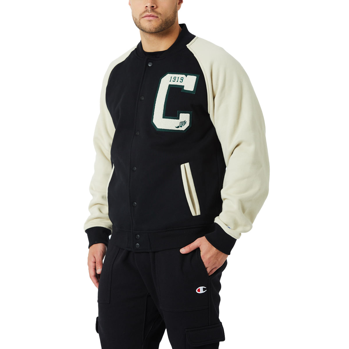 Campera Champion Superfleece Letterman Jacket Hombre