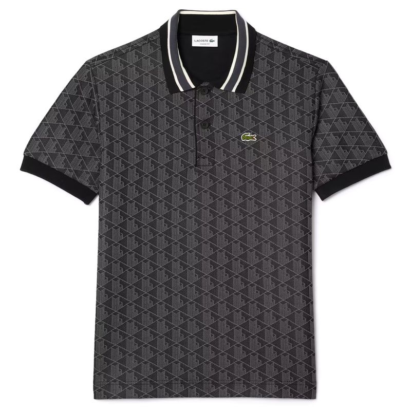 Chomba Lacoste Monograma Jacquard Slim Hombre