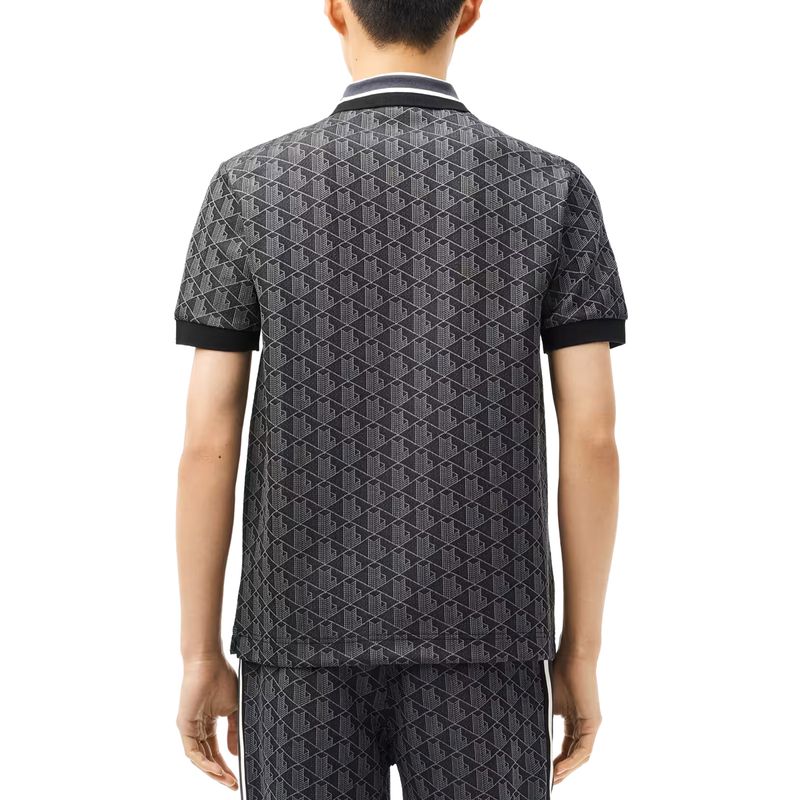 Chomba Lacoste Monograma Jacquard Slim Hombre