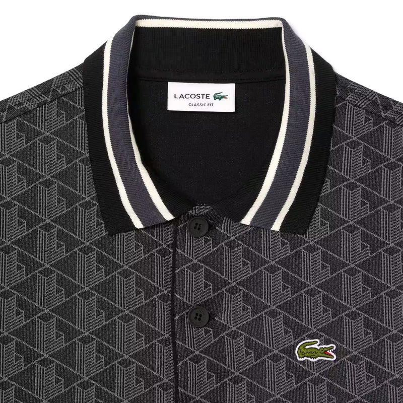 Chomba Lacoste Monograma Jacquard Slim Hombre