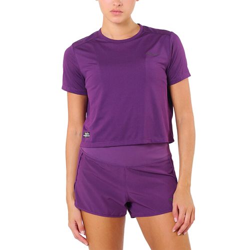 Remera Saucony Running Stopwatch Crop Mujer