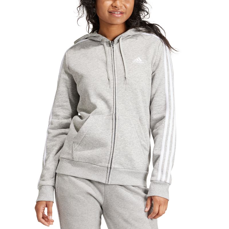 Campera Adidas Sportswear 3 Tiras Fleece Mujer