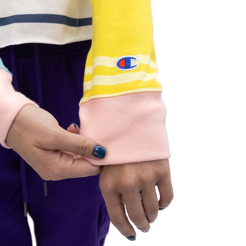 Buzo Champion Colorblock Long Sleeve Cropped Mujer