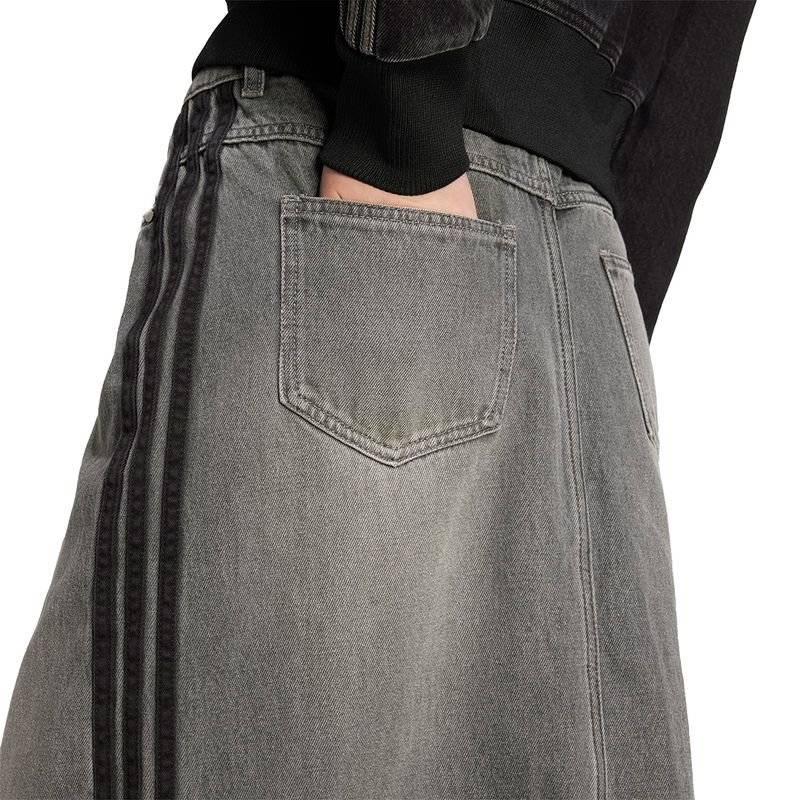 Pollera Adidas Originals Denim 3 Rayas Adicolor Mujer