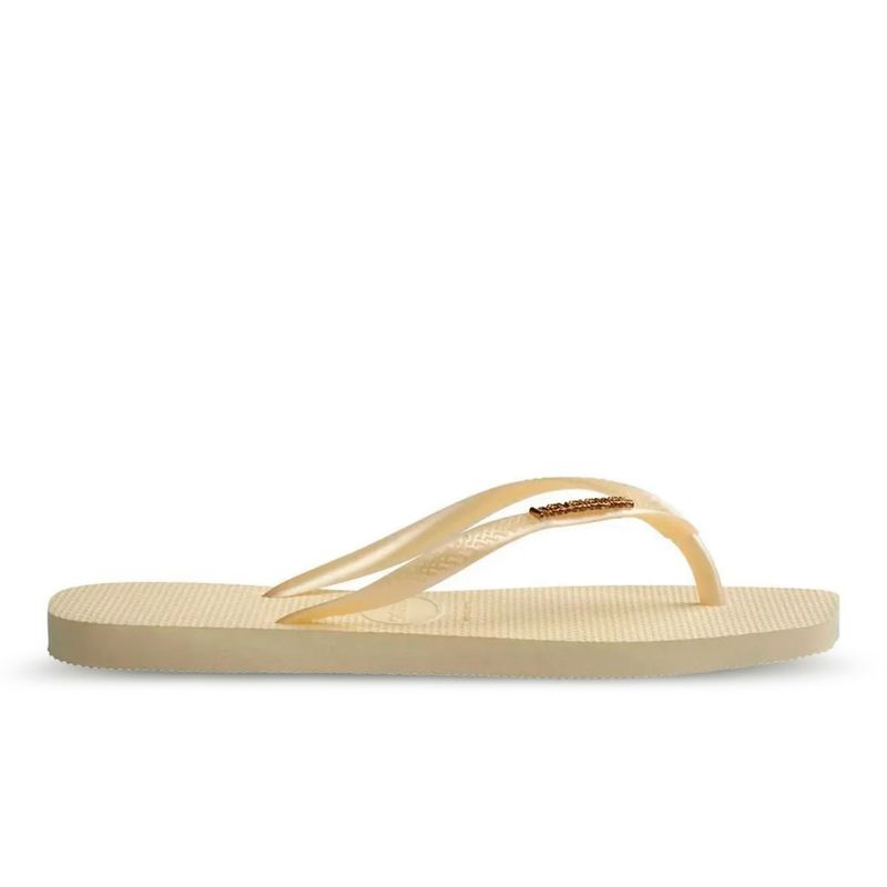 Ojotas Havaianas Slim Square Logo Metallic Mujer