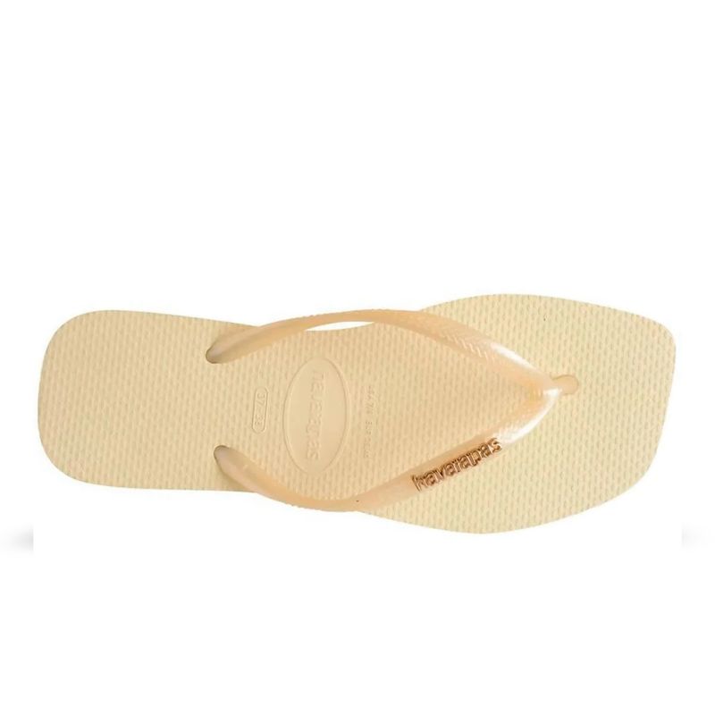 Ojotas Havaianas Slim Square Logo Metallic Mujer