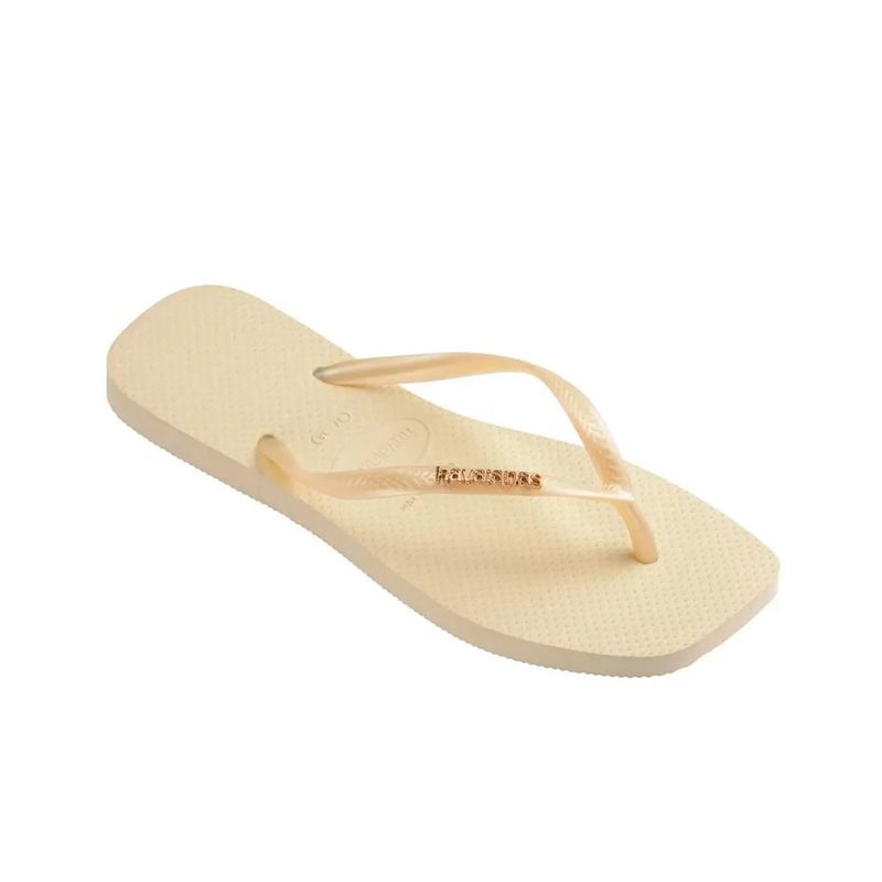 Ojotas Havaianas Slim Square Logo Metallic Mujer