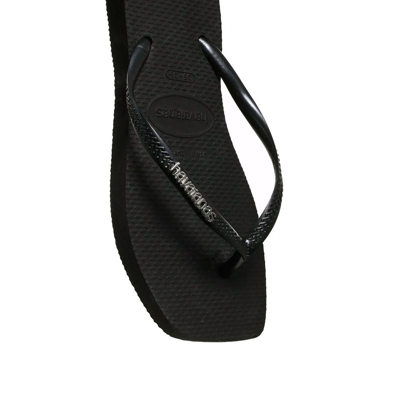 Ojotas Havaianas Slim Square Logo Metallic Mujer