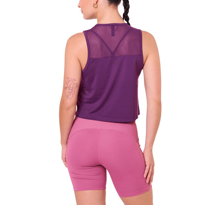 Top Saucony Training Stopwatch Crop Tank Mujer